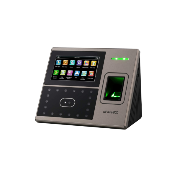 جهاز حضور وانصراف بالوجه او البصمة ZKTeco uFace800 + التمديد والتركيب والبرمجه .